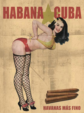 Cigar poster, pin-up style