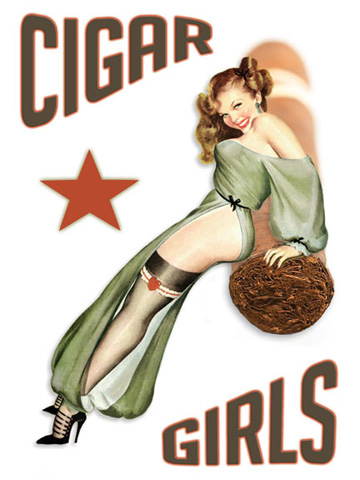 Cigar poster, pin-up style